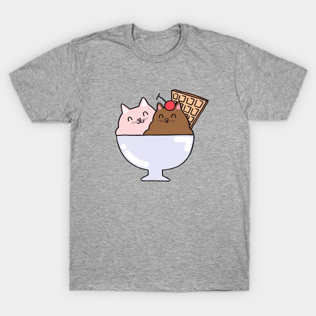 Sundae Cats T-Shirt by natelledrawsstuff